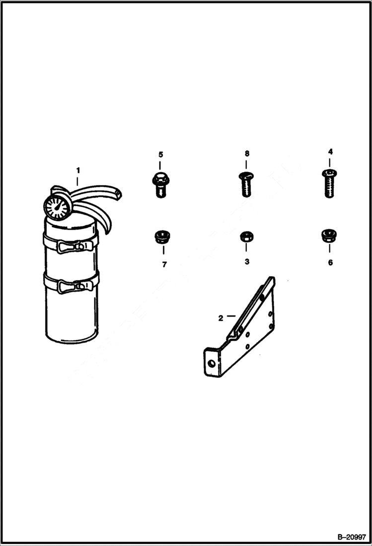 Схема запчастей Bobcat Feller Buncher - FIRE EXTINGUISHER ACCESSORIES & OPTIONS