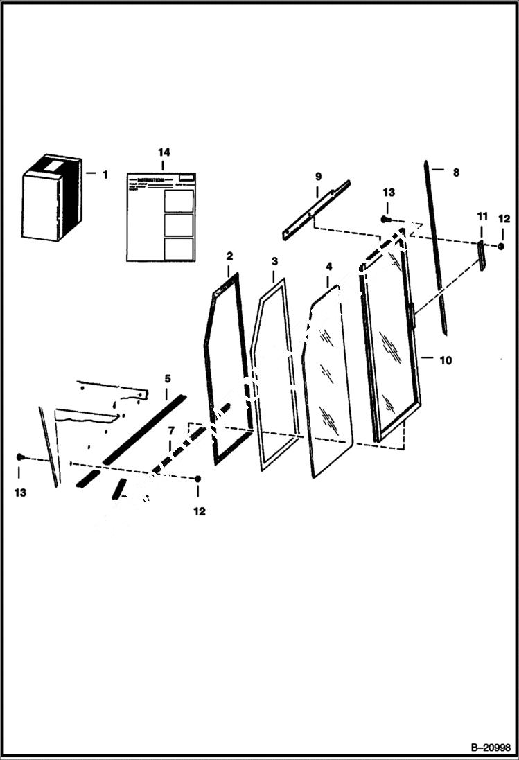 Схема запчастей Bobcat Feller Buncher - SIDE WINDOW KIT ACCESSORIES & OPTIONS