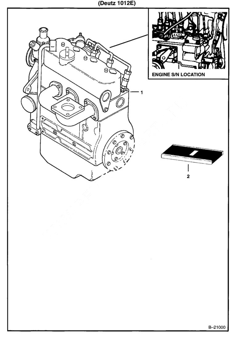 Схема запчастей Bobcat 442 - ENGINE & GASKET KITS Deutz 1012E POWER UNIT