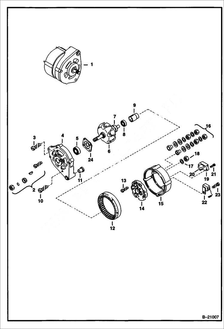 Схема запчастей Bobcat 442 - ALTERNATOR POWER UNIT