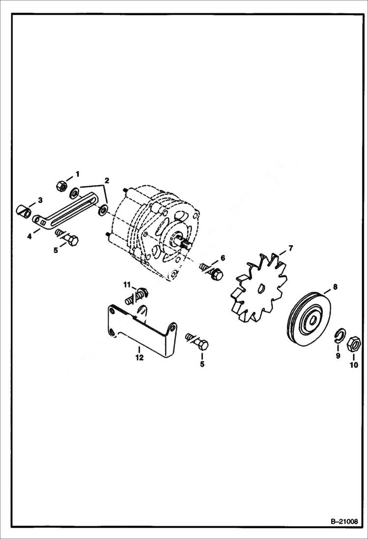 Схема запчастей Bobcat 442 - ALTERNATOR & ATTACHING PARTS POWER UNIT