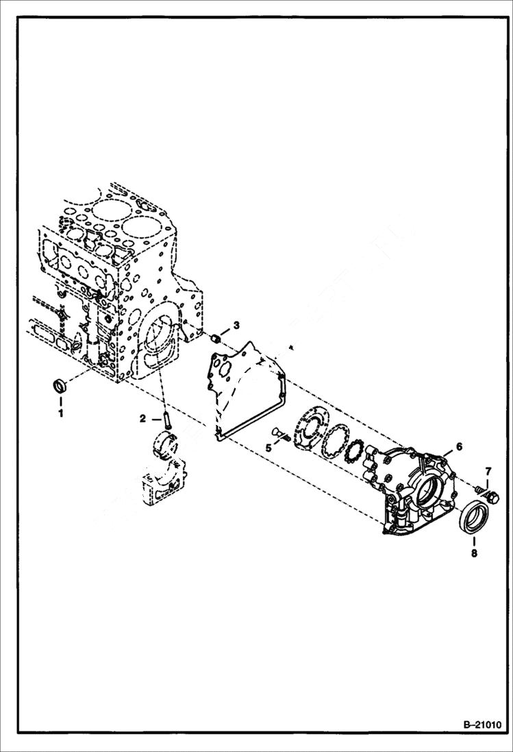 Схема запчастей Bobcat 442 - FRONT COVER POWER UNIT