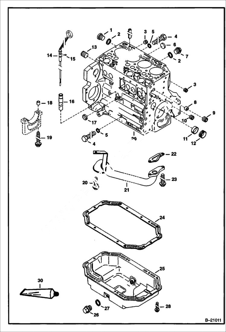 Схема запчастей Bobcat 442 - CRANKCASE POWER UNIT