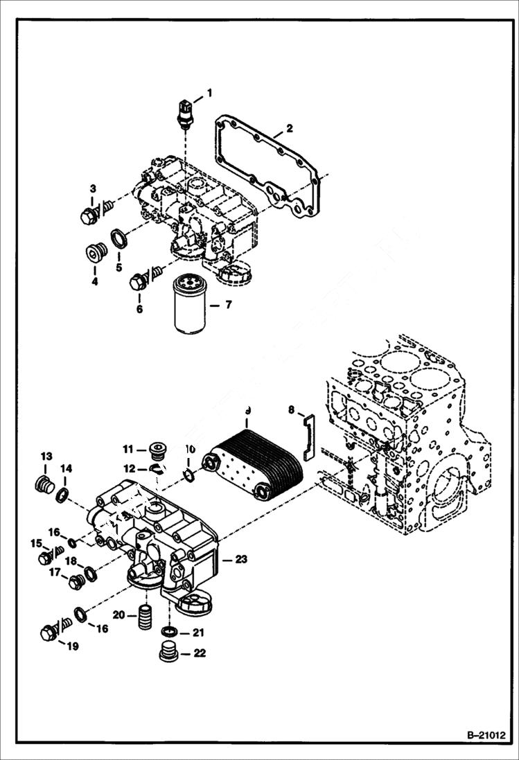 Схема запчастей Bobcat 442 - OIL COOLER POWER UNIT