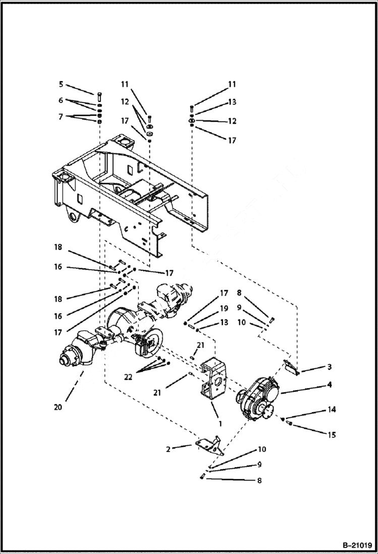 Схема запчастей Bobcat B250 - REAR AXLE B200 AXLES & WHEELS