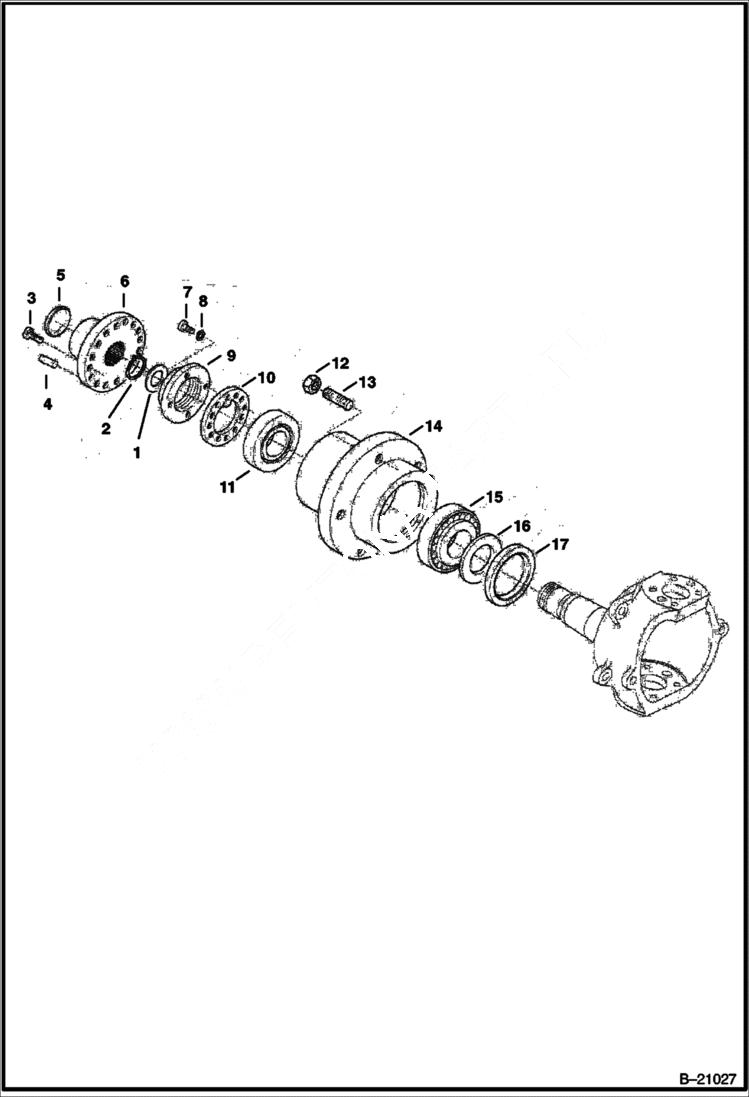 Схема запчастей Bobcat B250 - REAR AXLE B250 AXLES & WHEELS