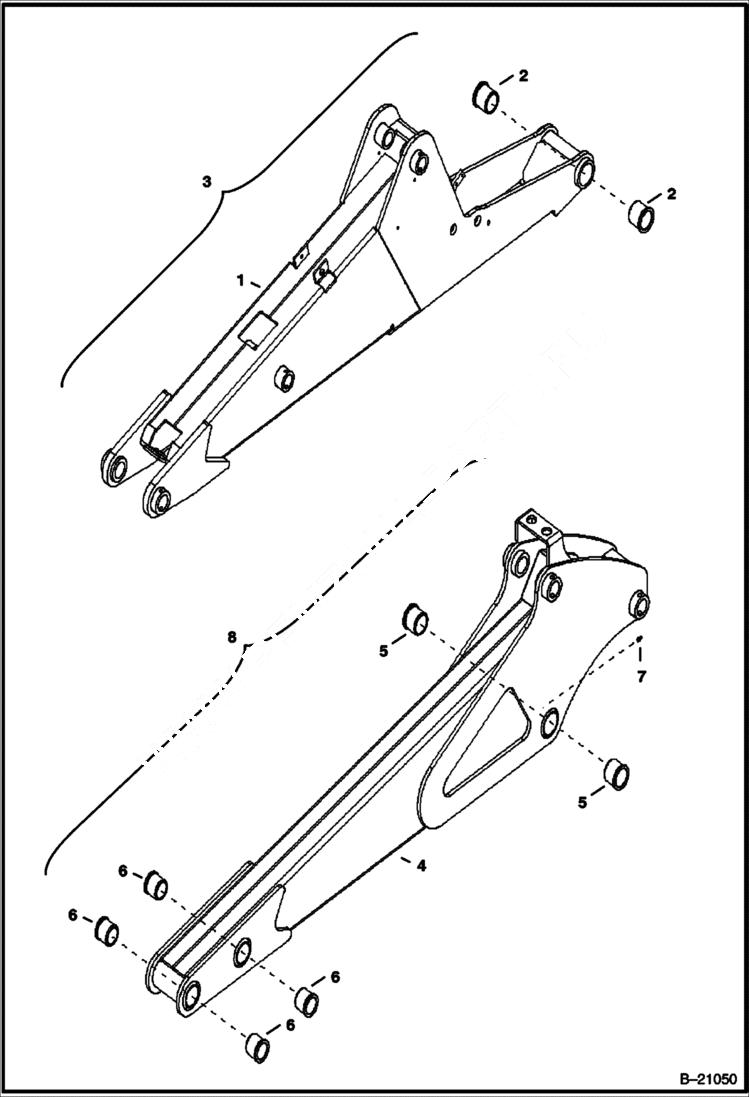 Схема запчастей Bobcat BL275 - ARM & BOOM Center Mount Backhoe WORK EQUIPMENT