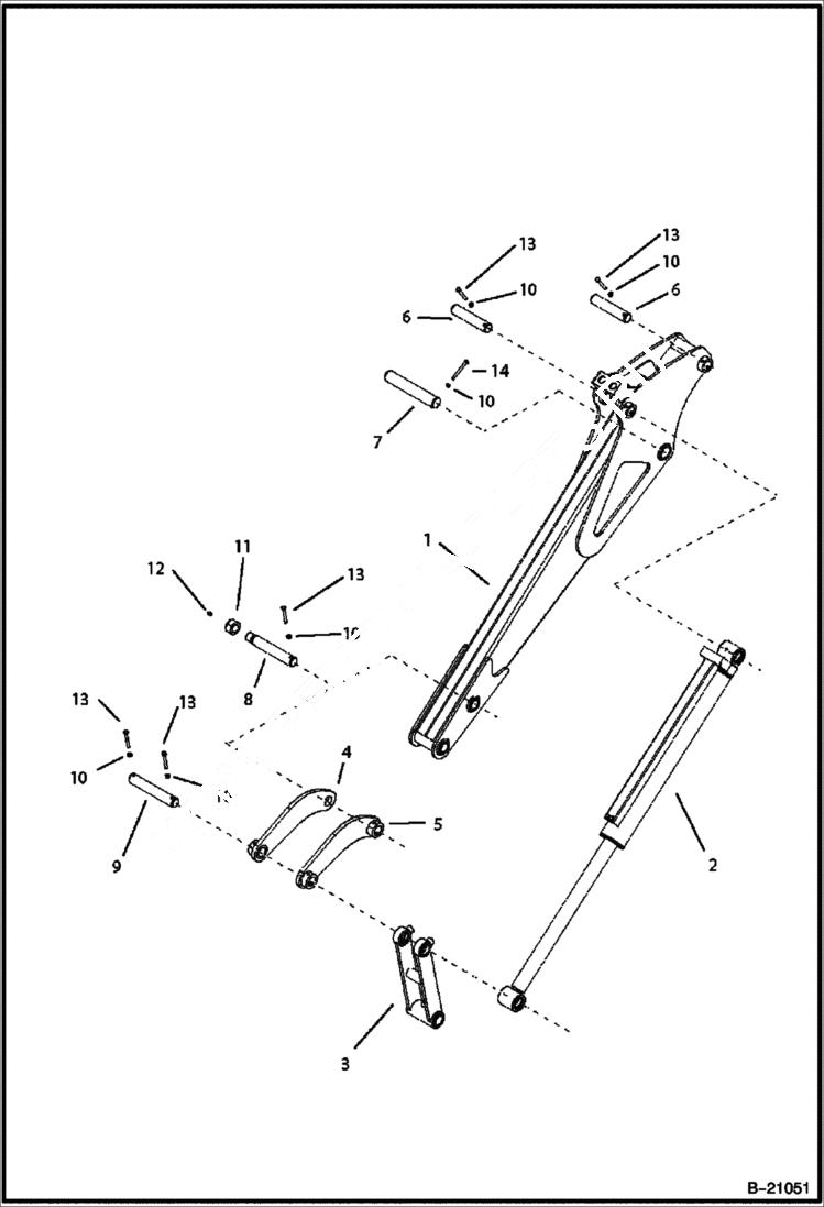 Схема запчастей Bobcat BL370 - ARM WORK EQUIPMENT