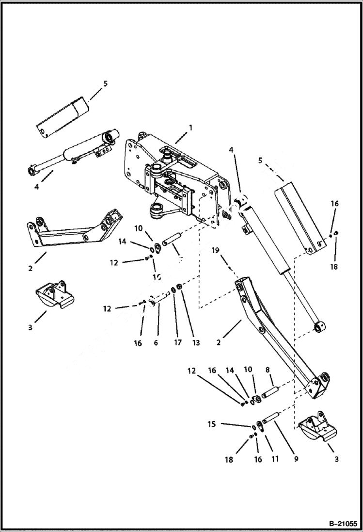 Схема запчастей Bobcat BL275 - TRUNNION W/STABILIZER WORK EQUIPMENT