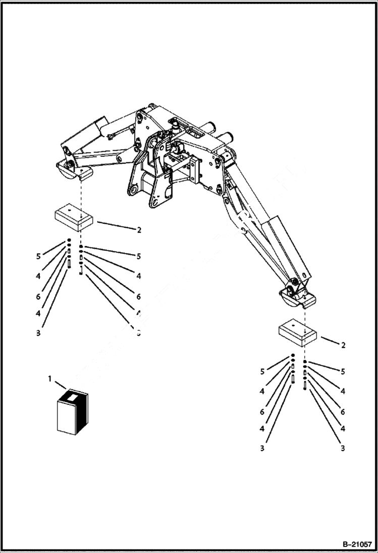 Схема запчастей Bobcat B250 - STREET PAD Center Mount Backhoe B200 WORK EQUIPMENT