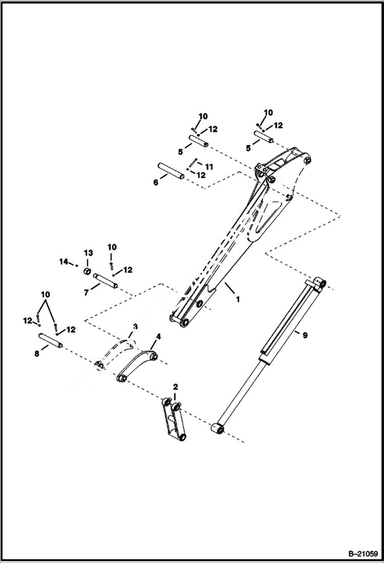 Схема запчастей Bobcat B250 - ARM Side Shift Backhoe B250 WORK EQUIPMENT