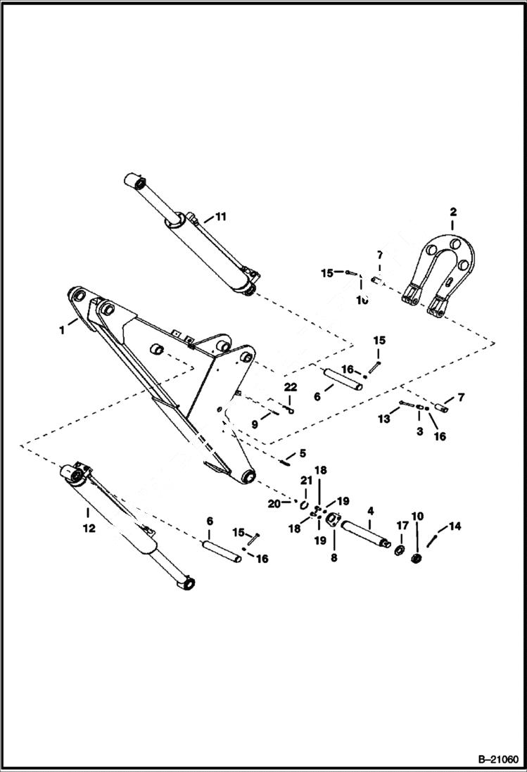 Схема запчастей Bobcat B250 - BOOM Side Shift Backhoe B250 WORK EQUIPMENT