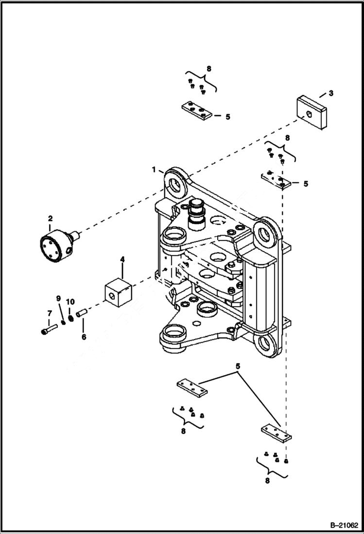 Схема запчастей Bobcat B250 - TRUNNION Side Shift Backhoe B250 WORK EQUIPMENT