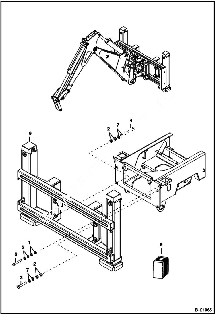 Схема запчастей Bobcat B250 - TRUNNION Side Shift Backhoe B250 WORK EQUIPMENT