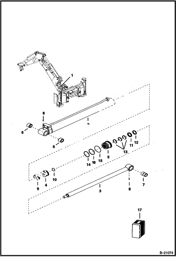 Схема запчастей Bobcat BL370 - BOOM CYLINDER Sideshift Backhoe (BL375) 5718 11009 & Below HYDRAULIC SYSTEM