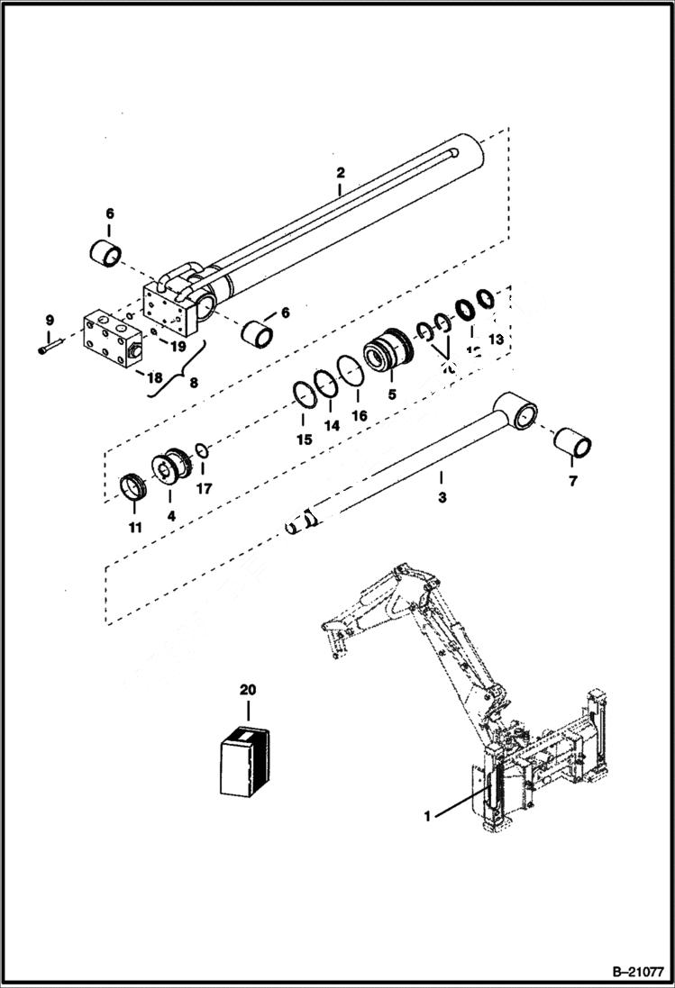 Схема запчастей Bobcat BL275 - VERTICAL STABILIZER CYLINDER HYDRAULIC SYSTEM