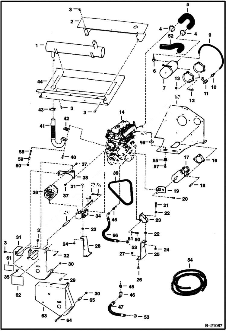 Схема запчастей Bobcat Feller Buncher - ENGINE & ATTACHING PARTS POWER UNIT