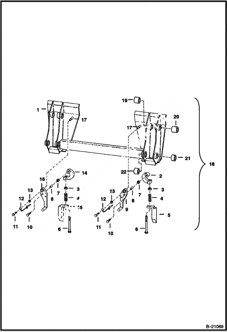 Схема запчастей Bobcat 800s - BOB-TACH (S/N 12001 & Above) MAIN FRAME