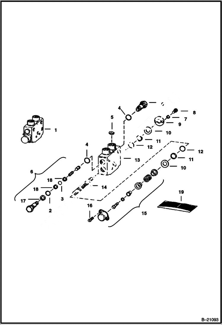 Схема запчастей Bobcat 800s - AUX., SECONDARY AUX. & TILT CONTROL SECTION (Gresen CS) HYDRAULIC SYSTEM