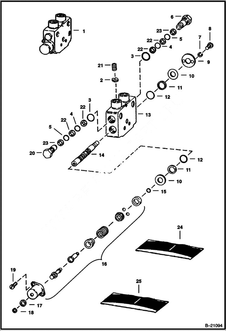 Схема запчастей Bobcat 800s - LIFT CONTROL SECTION (Gresen CS) HYDRAULIC SYSTEM