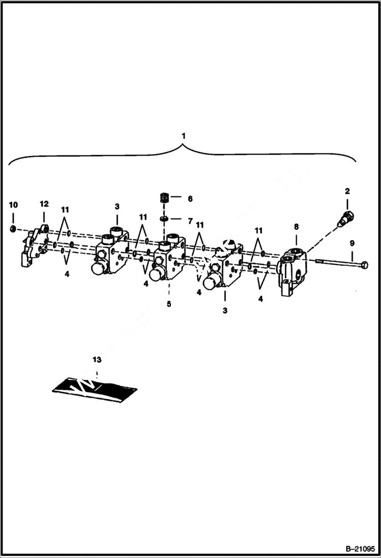 Схема запчастей Bobcat 800s - HYDRAULIC CONTROL VALVE (Gresen V-20) HYDRAULIC SYSTEM