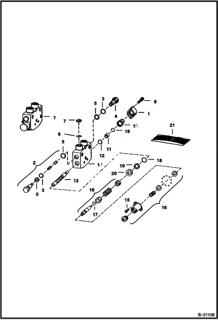 Схема запчастей Bobcat 800s - LIFT SECTION (Gresen V20) HYDRAULIC SYSTEM