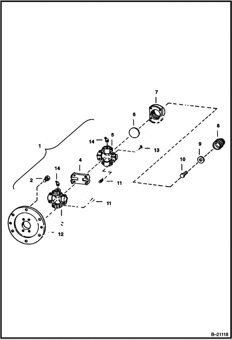 Схема запчастей Bobcat 800s - UNIVERSAL JOINT POWER UNIT