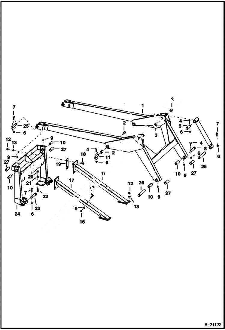 Схема запчастей Bobcat 500s - LIFT ARM & UPRIGHT ASSEMBLY Replaceable Bushings MAIN FRAME