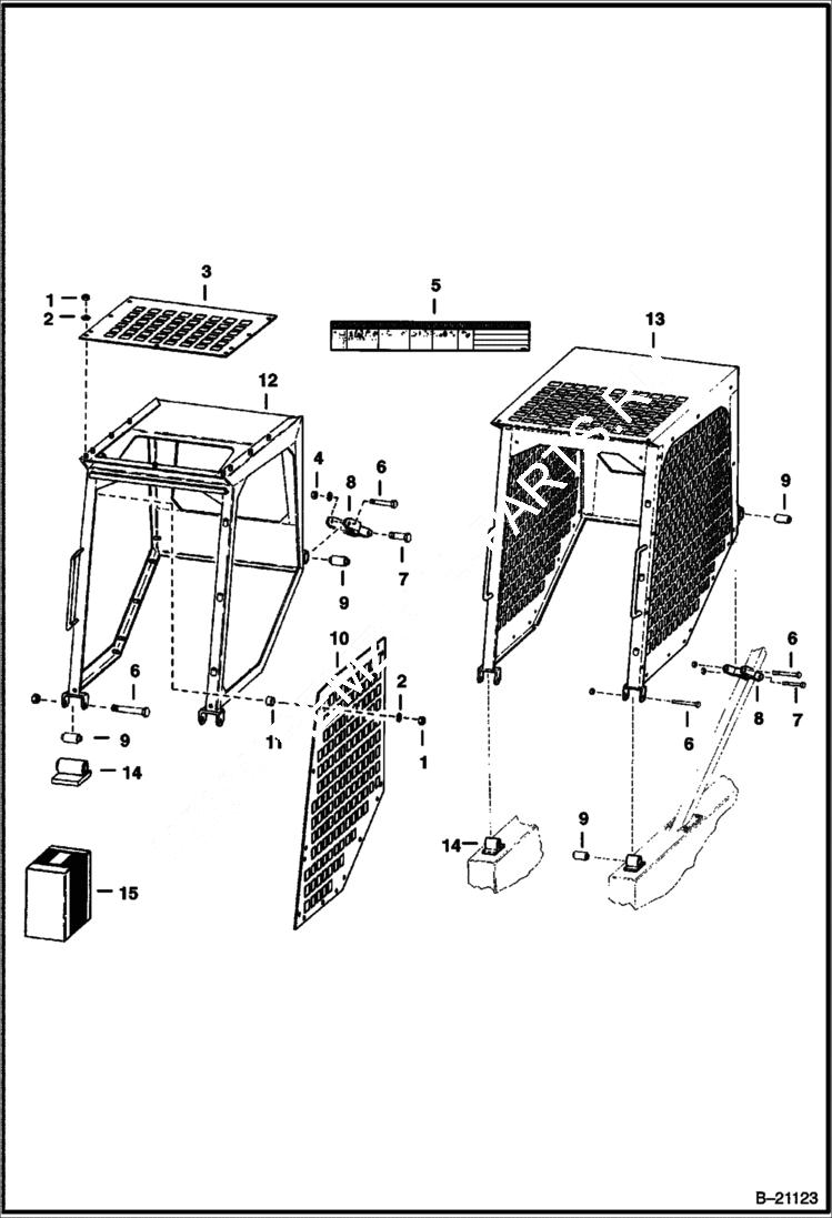 Схема запчастей Bobcat 500s - OPERATOR CAB MAIN FRAME