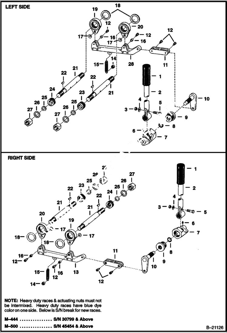 Схема запчастей Bobcat 500s - CLUTCH CONTROL LINKAGE DRIVE TRAIN