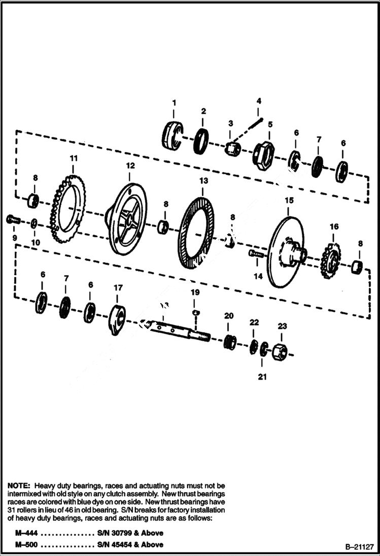 Схема запчастей Bobcat 500s - CLUTCH DRIVE TRAIN