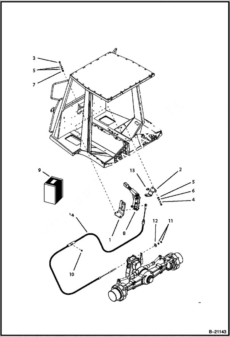 Схема запчастей Bobcat BL370 - CONTROLS Hand Brake CONTROLS