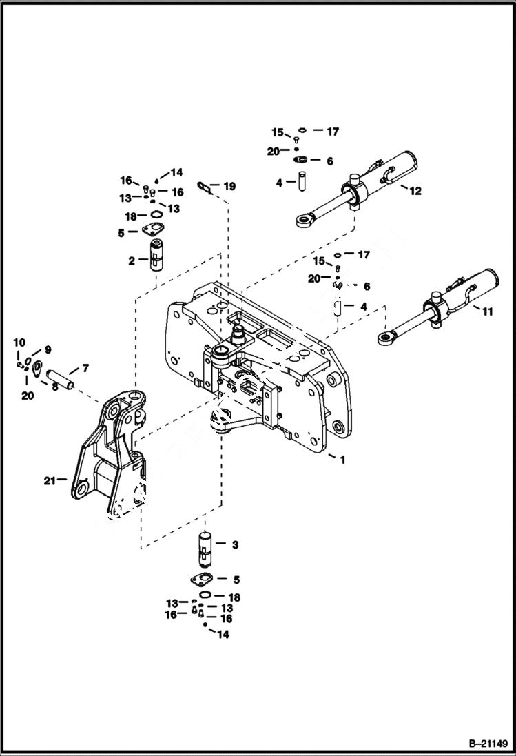 Схема запчастей Bobcat BL370 - TRUNNION Center Mount B370 WORK EQUIPMENT