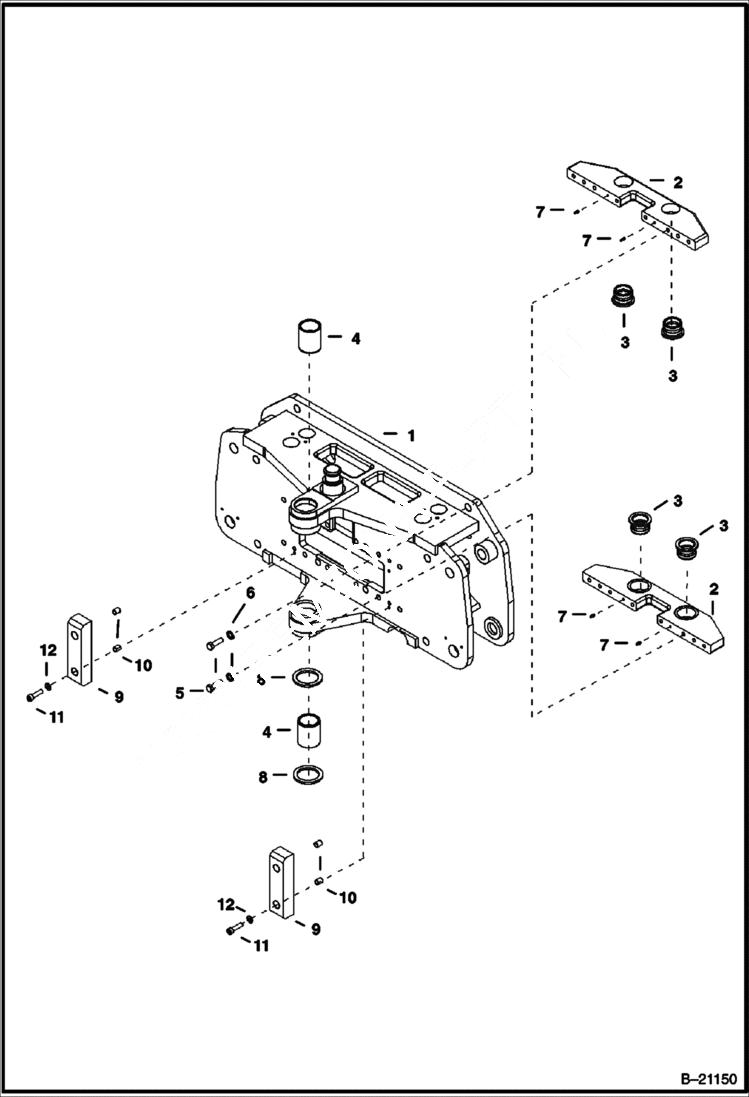 Схема запчастей Bobcat BL370 - TRUNNION Center Mount B370 WORK EQUIPMENT