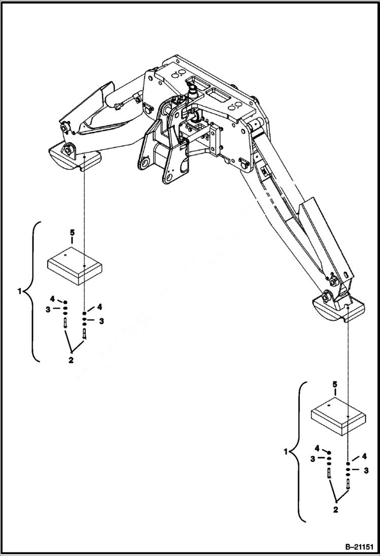 Схема запчастей Bobcat BL475 - STREET PAD Center Mount WORK EQUIPMENT