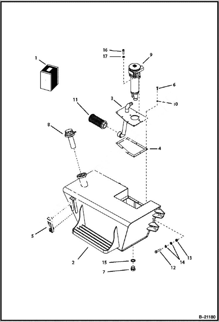 Схема запчастей Bobcat BL375 - OIL TANK ASSY POWER UNIT