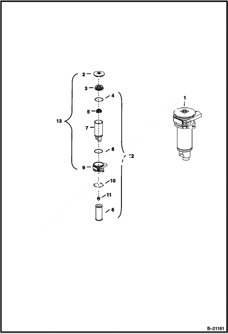 Схема запчастей Bobcat BL470 - HYDRAULIC FILTER HYDRAULIC SYSTEM