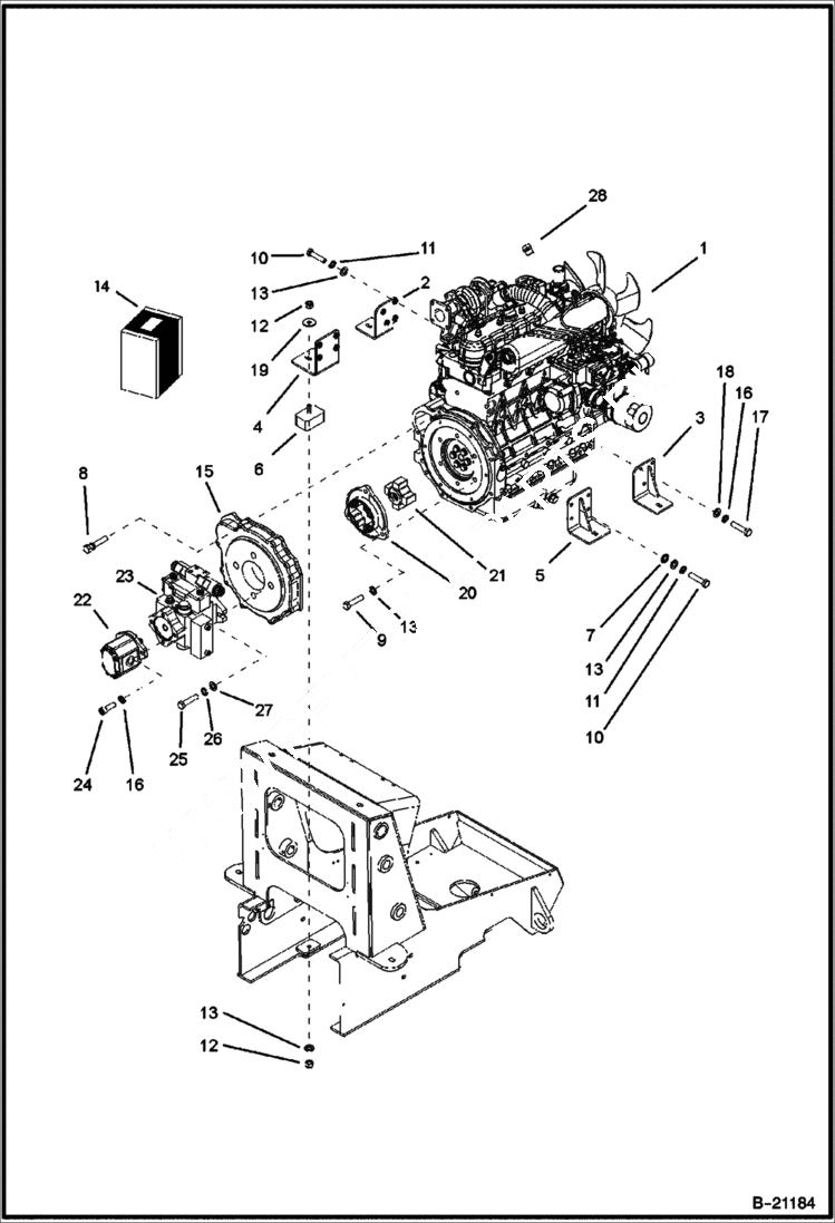 Схема запчастей Bobcat BL475 - ENGINE & ATTACHING PARTS Pump POWER UNIT