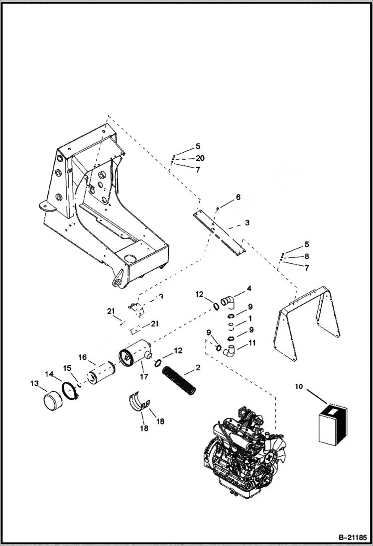 Схема запчастей Bobcat BL570 - ENGINE & ATTACHING PARTS Air Cleaner POWER UNIT