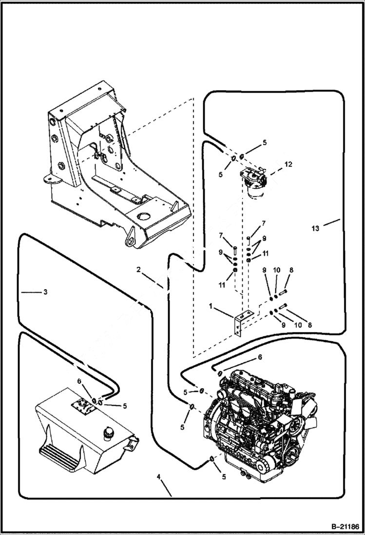 Схема запчастей Bobcat BL375 - FUEL SYSTEM POWER UNIT