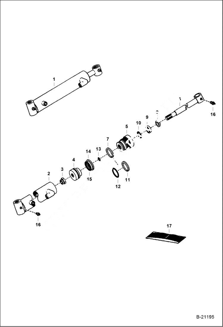 Схема запчастей Bobcat 500s - TILT CYLINDER S/N 4000 - 4473 HYDRAULIC SYSTEM