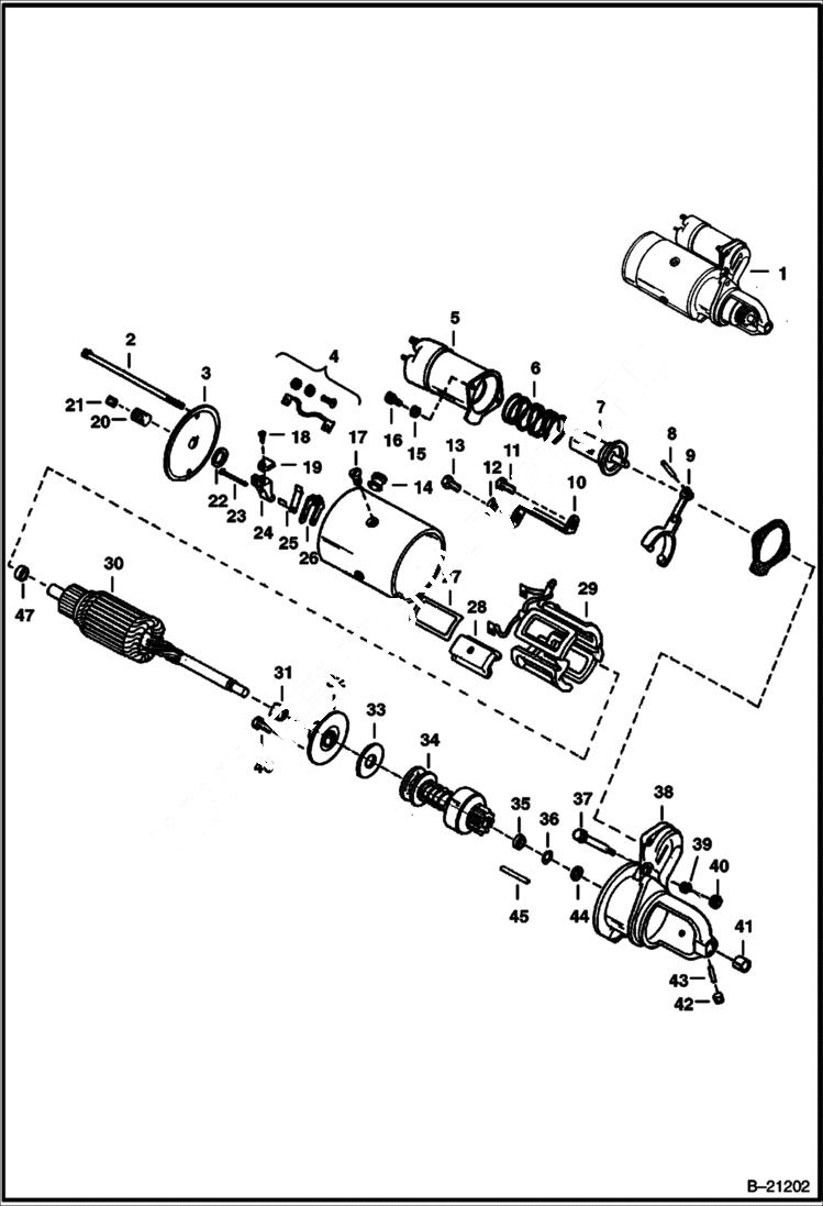 Схема запчастей Bobcat 500s - STARTER Delco - 1109433 or 1108336 Kohler Engine Spec. 3966 & Above ELECTRICAL SYSTEM