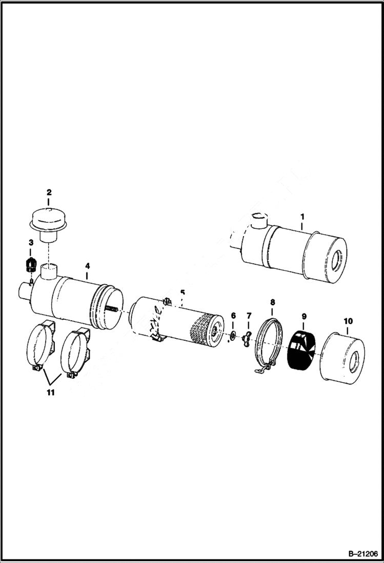 Схема запчастей Bobcat 500s - ENGINE AIR CLEANER POWER UNIT