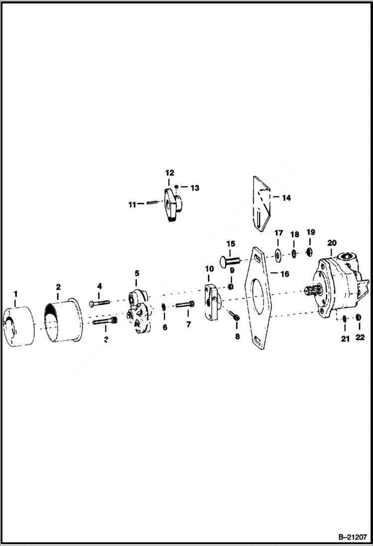 Схема запчастей Bobcat 500s - HYDRAULIC PUMP DRIVE M-500 POWER UNIT