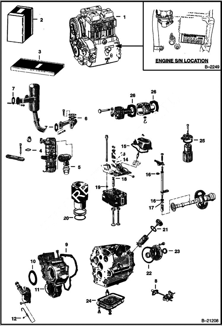 Схема запчастей Bobcat 500s - DEUTZ DIESEL ENGINE F2L310 Deutz Diesel POWER UNIT