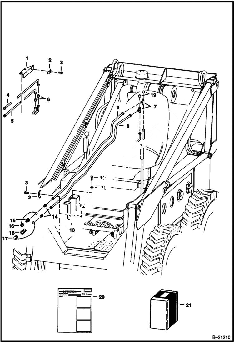 Схема запчастей Bobcat 400s - AUXILIARY HYDRAULIC CONTROL KIT Frame Mounted - One Unit Control ACCESSORIES & OPTIONS