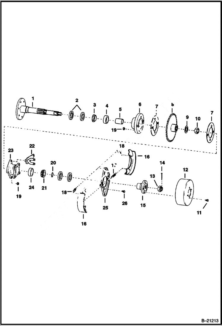 Схема запчастей Bobcat 400s - AXLE & BRAKE ASSEMBLY ACCESSORIES & OPTIONS