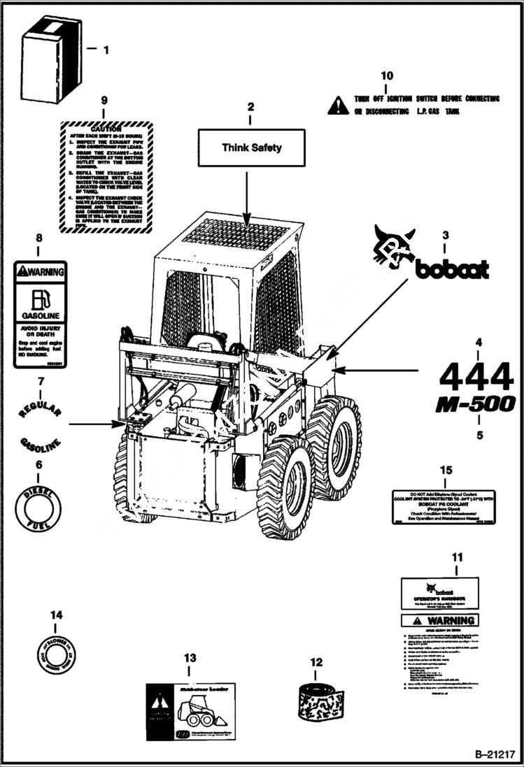 Схема запчастей Bobcat 400s - DECALS ACCESSORIES & OPTIONS