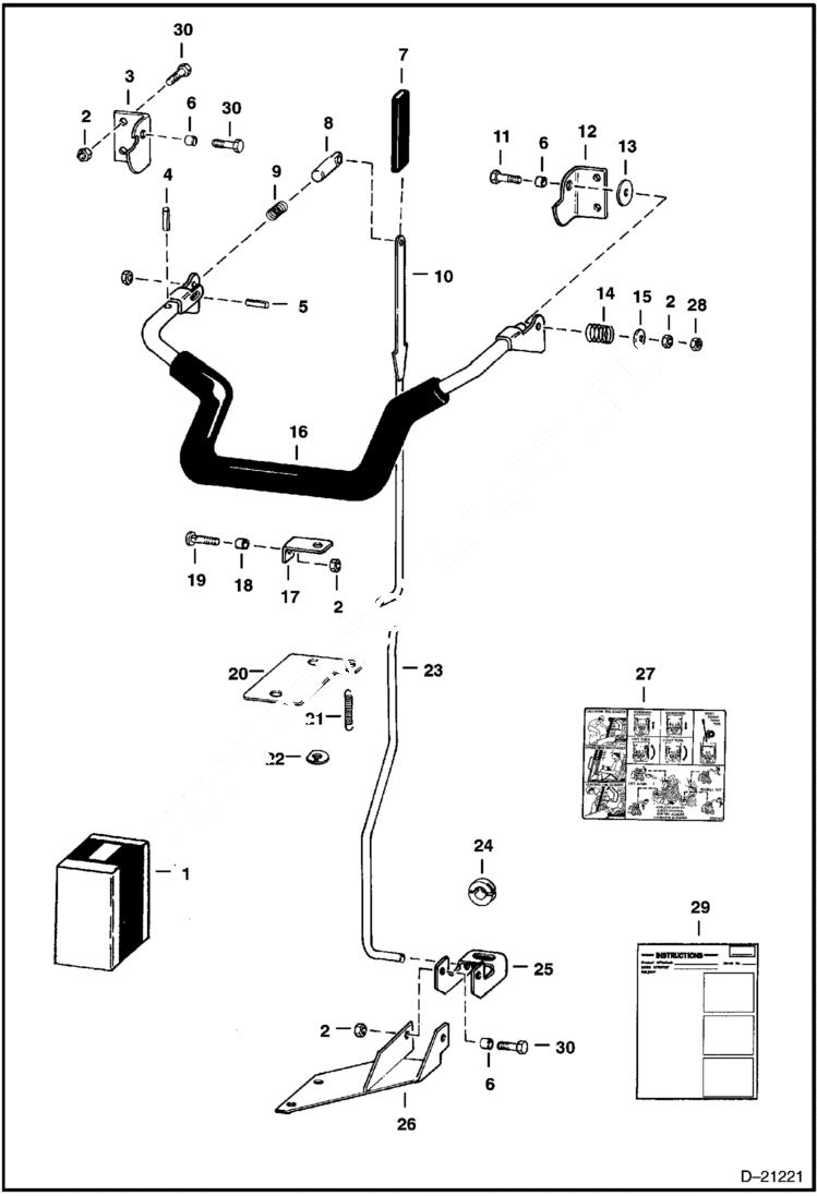 Схема запчастей Bobcat 400s - SEAT BAR KIT ACCESSORIES & OPTIONS