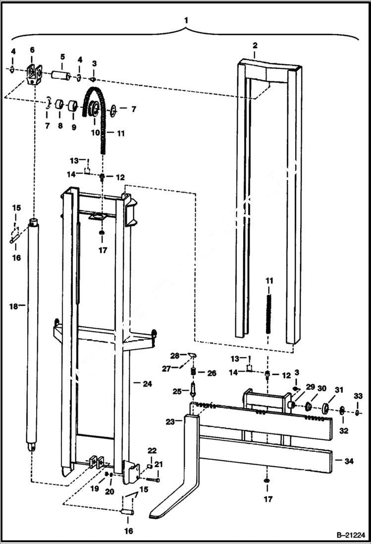 Схема запчастей Bobcat 400s - VERTICAL MAST - M500 ACCESSORIES & OPTIONS